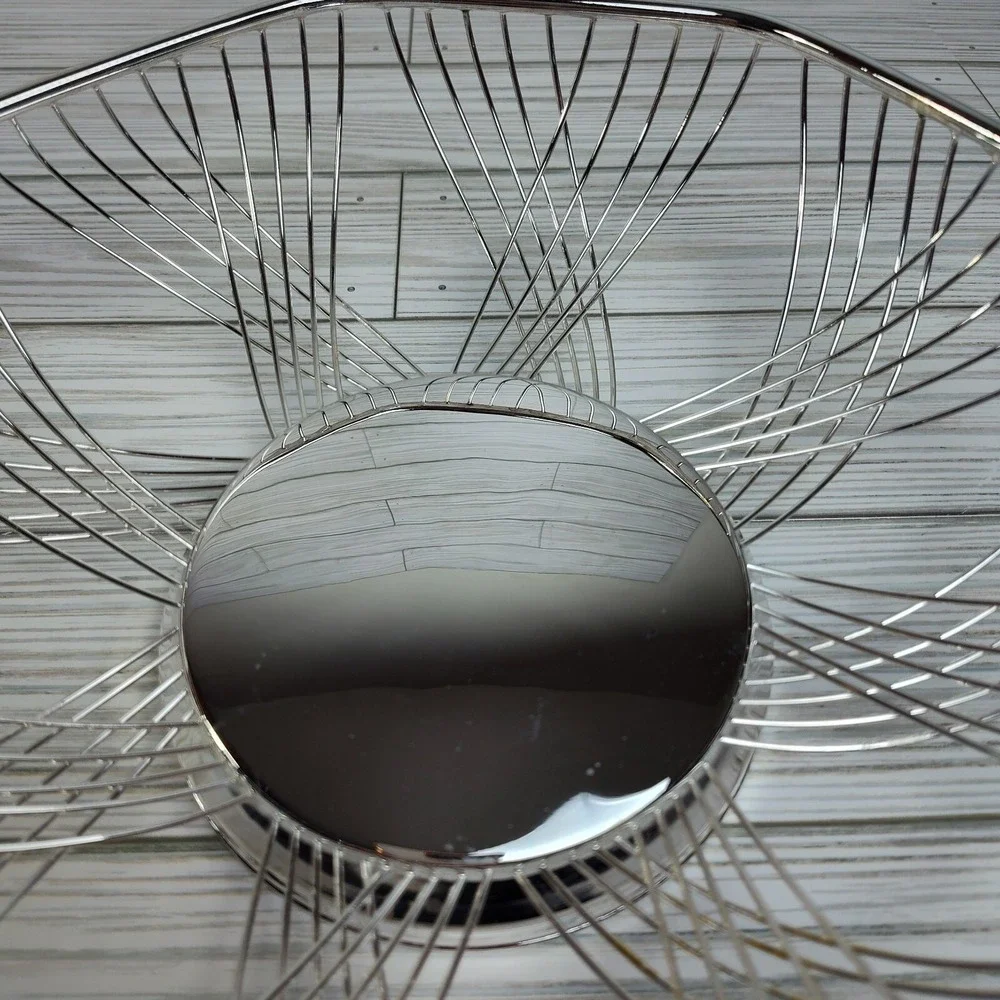 Vintage‎ MCM Silver Plated Bread Fruit Basket Beautiful Silver Plated Wire